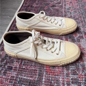 All Saints Cream Canvas Sneakers